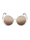 Chloé Wendy 59mm Round Sunglasses In Gold Brown