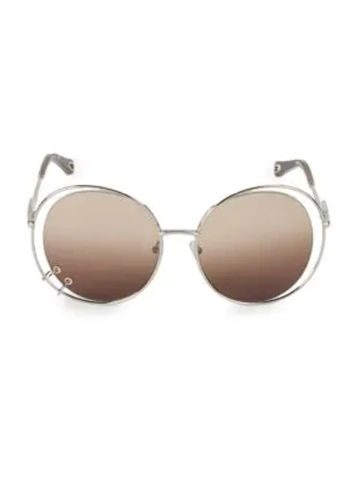 Chloé Wendy 59mm Round Sunglasses In Gold Brown