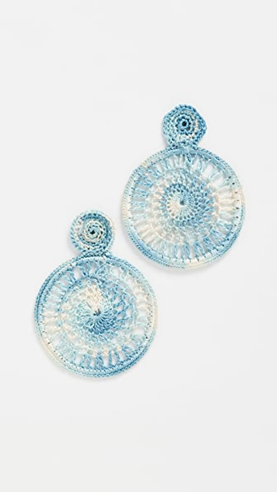 All Things Mochi Dreamy Crochet Earrings In Blue