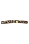 France Luxe Rectangle Barrette In El Gato Black/ Tan