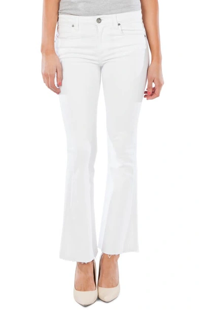 Kut From The Kloth Stella Fray Hem Flare Jeans In Optic White