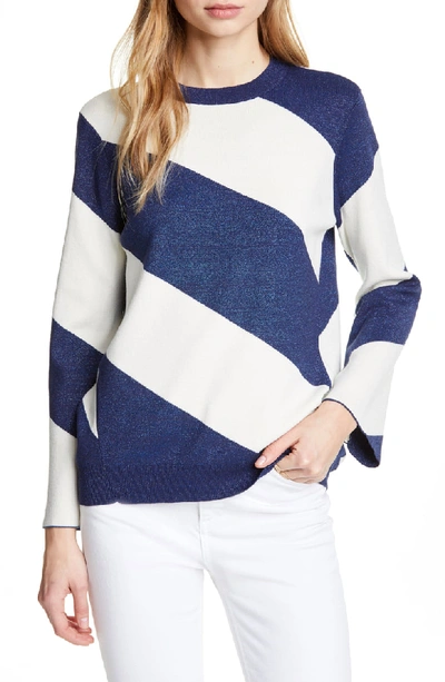 Ted Baker Danyeil Directional Stripe Sweater In Navy