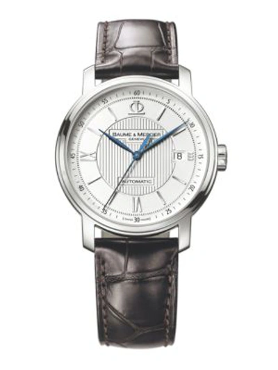 Baume & Mercier Women's Classima Stainless Steel & Alligator Strap Watch In Silver Brown