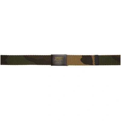 Carhartt Work In Progress Green Military Printed Belt In 64000 Camo