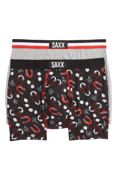 Saxx 'vibe' Stretch Trunks In Red/ Black/ Grey