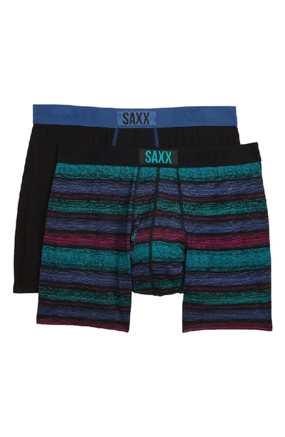 Saxx Ultra 2-pack Stretch Boxer Briefs In Crossgrain Stripe