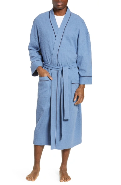 Majestic Waffle Knit Robe In Chambray