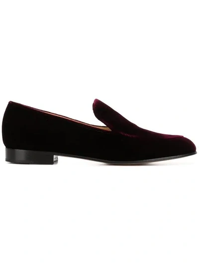 Gianvito Rossi Almond Toe Loafers In Red