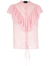 Andrea Bogosian Ruffled Silk Shirt In Pink