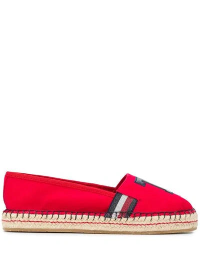Tommy Hilfiger T Patch Espadrilles In Red