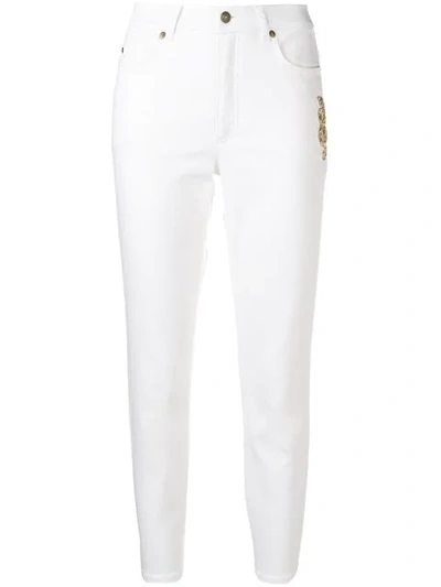 Escada Cropped Skinny Jeans In White