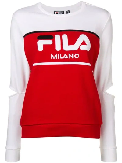 Fila Embroidered Logo Sweatshirt In Red