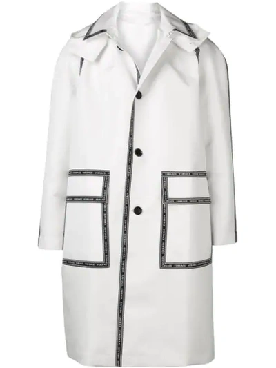 Versace Nastro  Hooded Parka In White