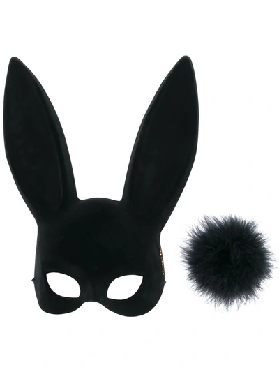Maison Close 小兔面具与兔尾巴套组 - 黑色 In Black