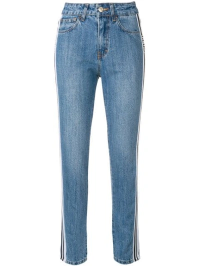 Gcds Side Stripe Jeans In Blue