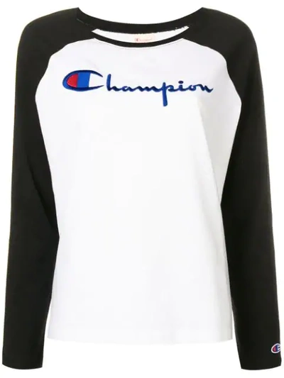 Champion Embroidered Logo Sweatshirt In White