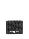 Miu Miu Matelassé Leather Wallet In Black