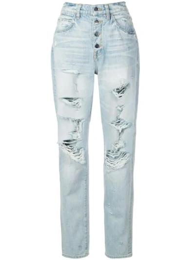 Amiri Slouch Destroyed Jeans In Blue