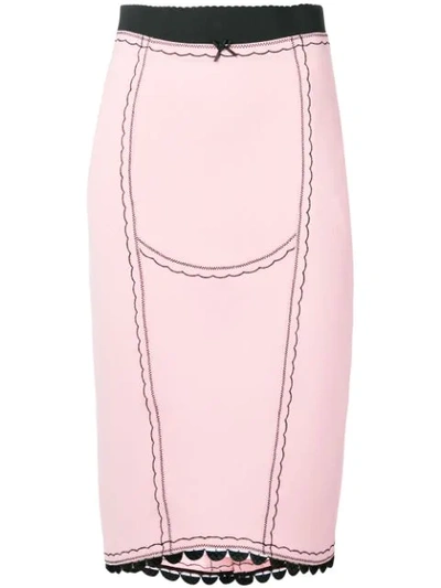 Marco De Vincenzo Embroidered Skirt In Pink