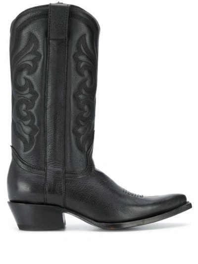 Ash Amazone Embroidered Boots In Black