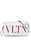 Valentino Garavani Uomo Leather Vltn Belt Bag In White