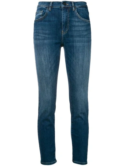 Pinko Skinny Cropped Jeans In Blue