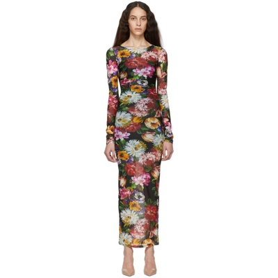 Dolce & Gabbana Dolce And Gabbana Multicolor Jersey Floral Dress In Hnt62 Fiori