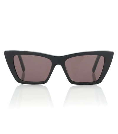 Saint Laurent 53mm Cat Eye Sunglasses - Shiny Black/ Grey Solid