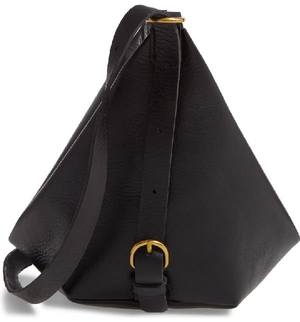 Madewell The Leather Sling Bag In Black/ True Black | ModeSens