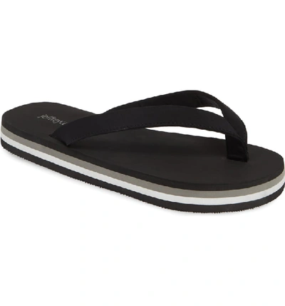 Jeffrey Campbell Surf Flip Flop In Black Grey Combo Fabric