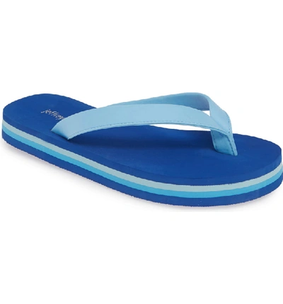 Jeffrey Campbell Surf Flip Flop In Blue Combo Fabric