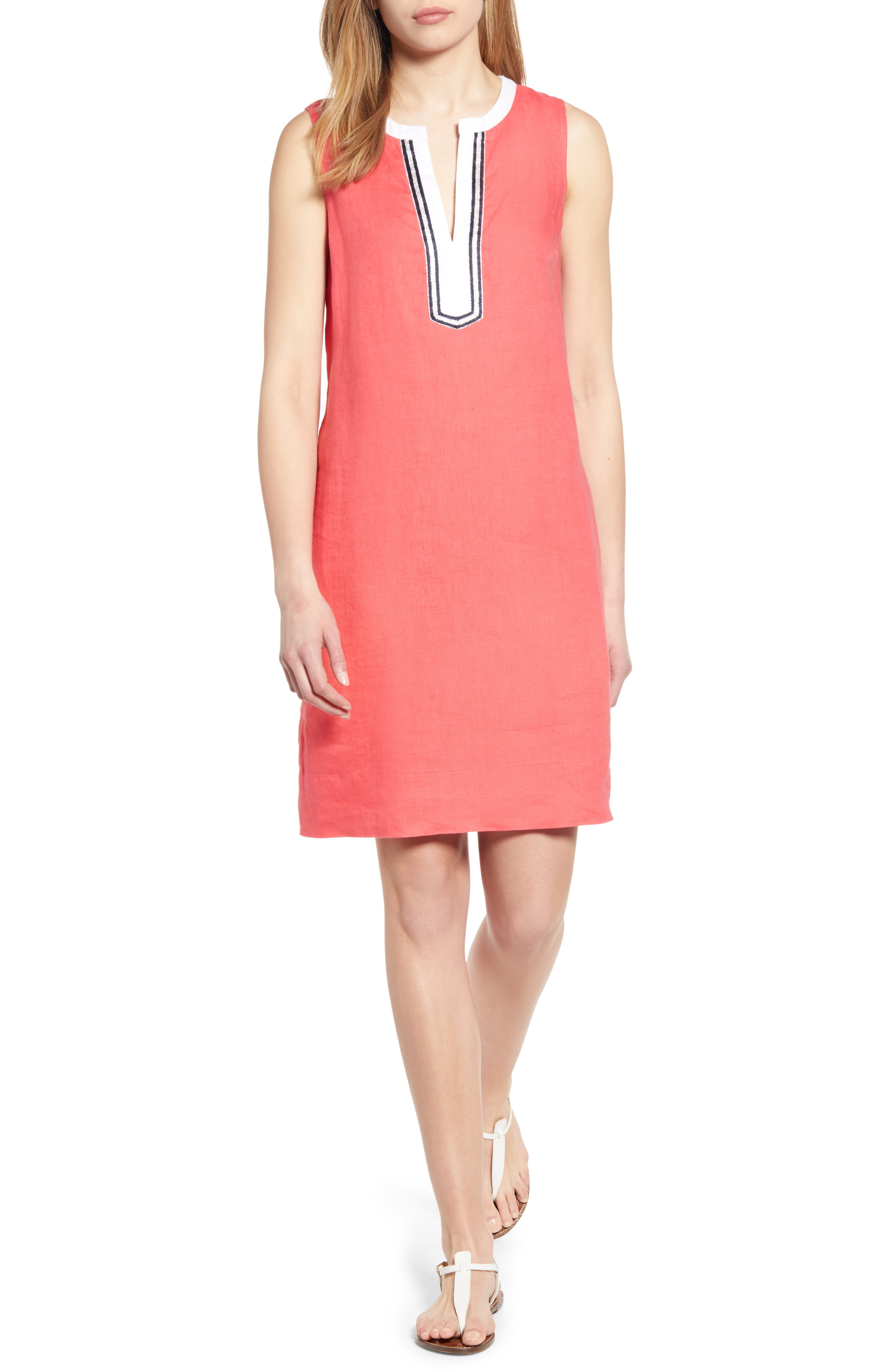 two palms linen shift dress