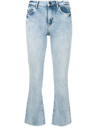Pinko Cropped Boot-cut Jeans In Blue