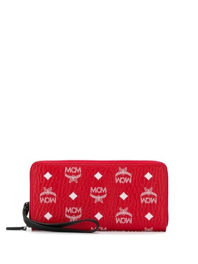 Mcm Logo Print Purse In Red
