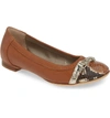 Agl Attilio Giusti Leombruni Cap Toe Ballet Flat In Brandy