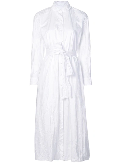 Daniela Gregis Belted Shirt Dress In White