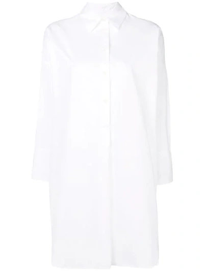 Alberto Biani Plain Shirt Dress In White