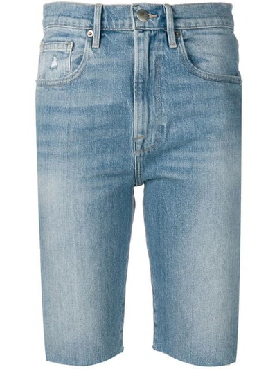 Frame Knee-length Denim Shorts In Blue