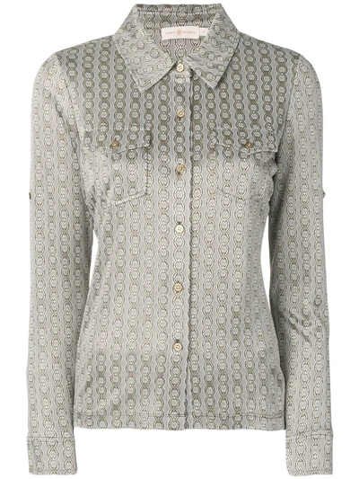 Tory Burch Jacquard Chain Shirt In Neutrals