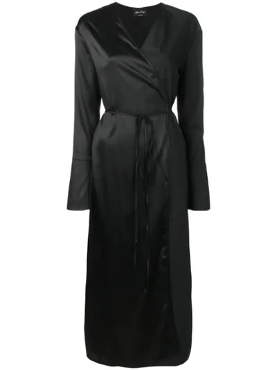 Andrea Ya'aqov Long Wrap Dress In Black