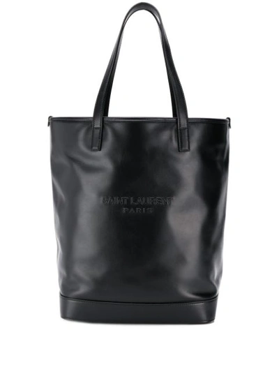 Saint Laurent Teddy Detachable Pouch Shopping Tote In Black