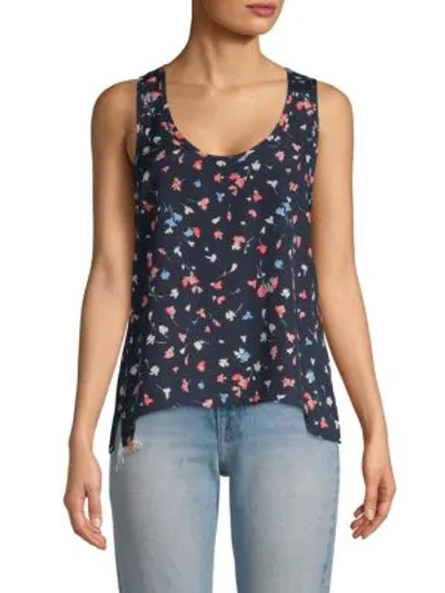 Joie Floral-print Tank Top In Midnight