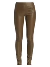 Helmut Lang Women's Leather Leggings In Dark Resin