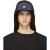 Stone Island Blue Logo Embroidered Patch Hat In V0028 Blue
