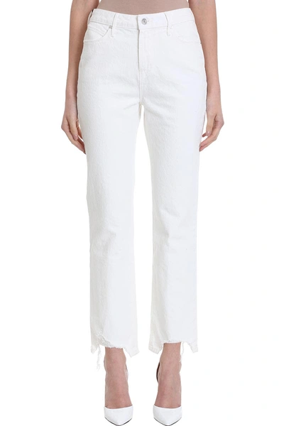 Rta Army Frayed Cropped Jeans In White