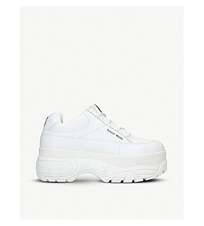 Naked Wolfe Stomper Platform Leather Trainers In White