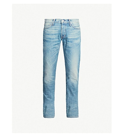 Tom Ford Faded Slim-fit Straight-leg Jeans In Light Wash