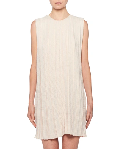 The Row Claudia Hammered-crepe Sleeveless Tunic In Eggshell