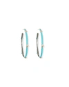 Armenta Women's Rose World 14k Rose Gold, Sterling Silver, Diamond & Enamel Hoops In Turquoise