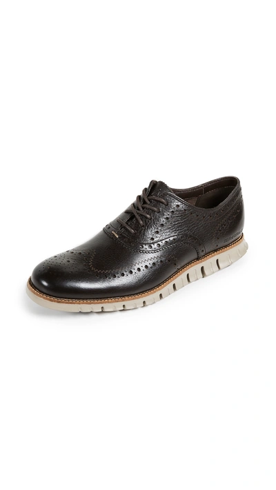 Cole Haan Men's Zerogrand Leather Wing-tip Oxfords In Java Leather